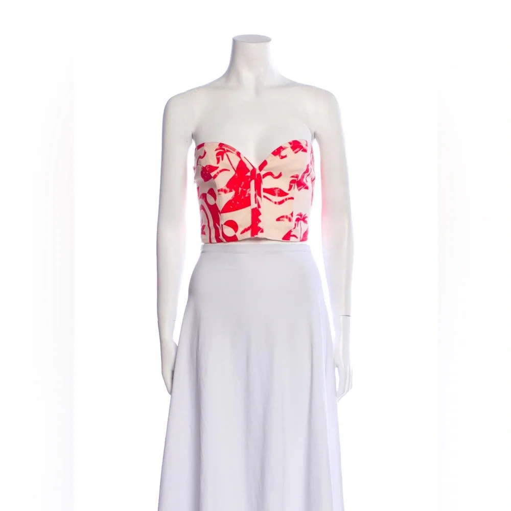 Rare two Piece Mara Hoffman top and skirt red print XS / 0 - Picture 6 of 10